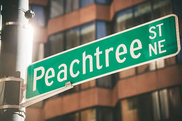 Peachtree Street Sign Name in Downtown Atlanta.More images from Atlanta in this lightbox: