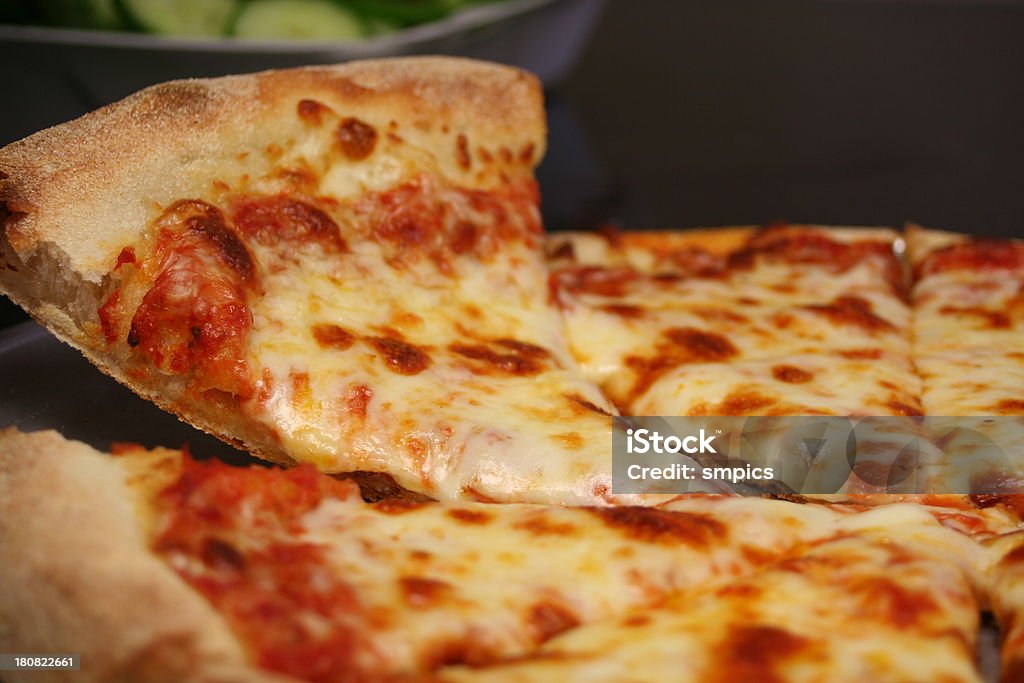 Cheese Pizza about to be eaten Pizza Margherita Stock Photo