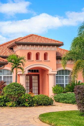 Miami, USA - April 23, 2022: Luxurious mansion in Miami Beach, Florida at U.S.A on  April 23, 2022