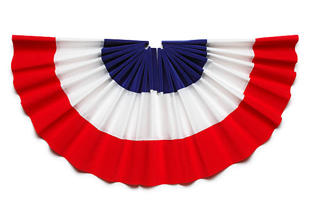 Bunting Red, white,& blue bunting. Clipping path included. american flag bunting stock pictures, royalty-free photos & images