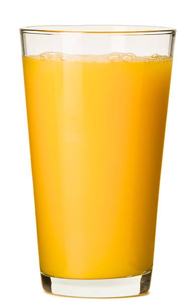 Large Orange Juice Pint Isolated on White Background stock photo
