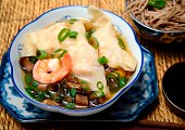 Mushroom Consomme with  Shrimps wontons