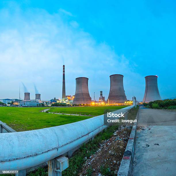 Power Station Stock Photo - Download Image Now - Electricity, Factory, Grass