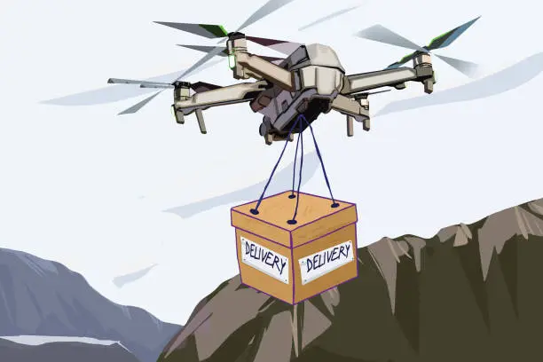 Vector illustration of Special delivery, coming through!