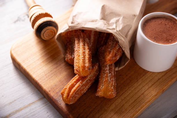 istock Churros dessert and hot chocolate 1808236600