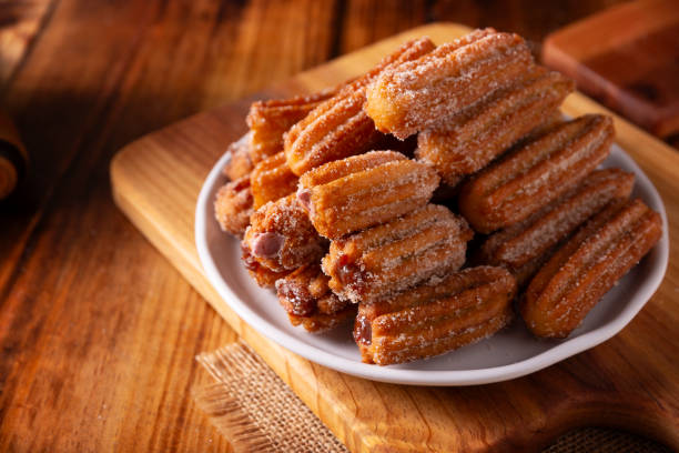 istock Homemade stuffed churros recipe 1808237503