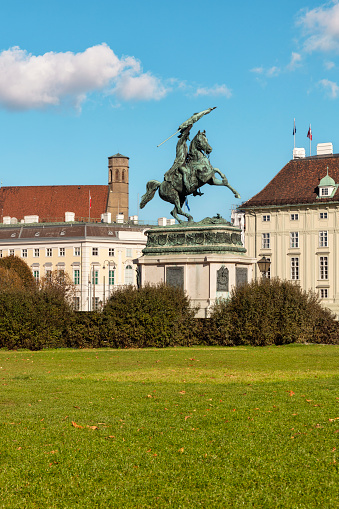 Equestrian statue of Archduke Charles (1540 - 1590).  Located on Heldenplatz Square, Vienna - Wien, Austria.