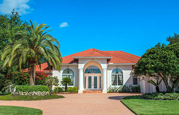 istock Luxury home and landscaped gardens 180823984
