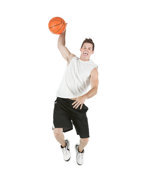 basketball spieler auch für slam dunk - sportsman front view studio shot looking at camera stock-fotos und bilder