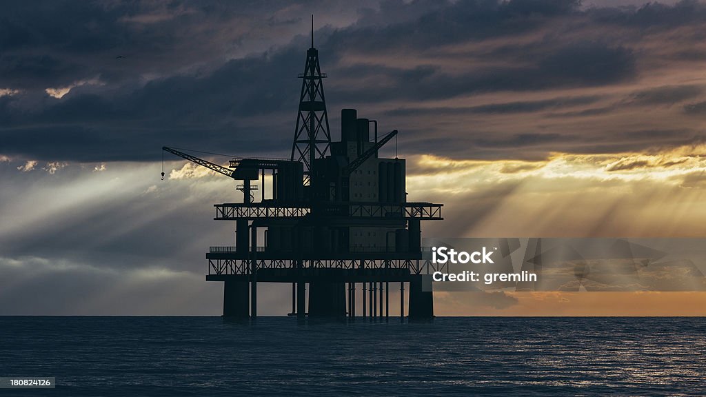 Море нефтяная платформа - Стоковые фото Без людей роялти-фри