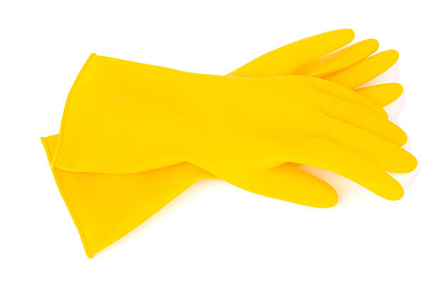 cleaning glove isolated on white background stock photo