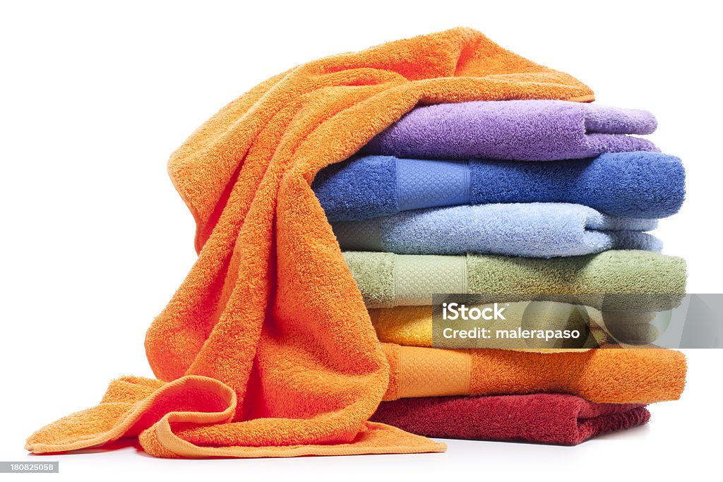 Kolorowe ręczniki - Zbiór zdjęć royalty-free (Ręcznik - Wytworzony przedmiot)