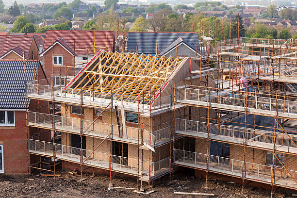 New homes under construction. stock photo