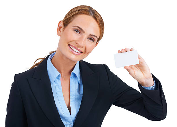 istock Happily showing you a businesscard 180825573