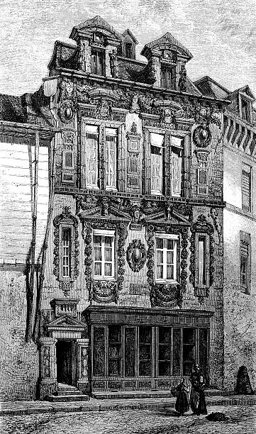 istock Antique illustration of maison Milsand, Dijon 180827229