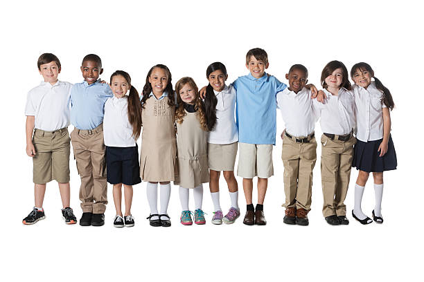 istock Diverse group of private school students; studio shot 180828106