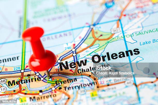 Us Capital Cities On Map Series New Orleans Louisiana Stock Photo - Download Image Now