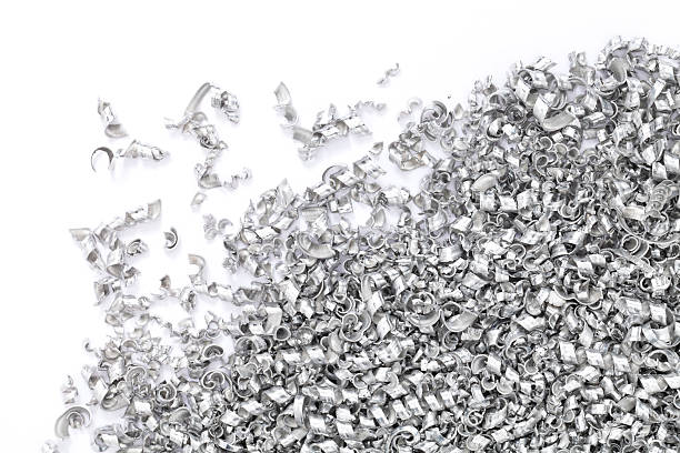 aluminium metal wióry. - scrap metal metal recycling aluminum zdjęcia i obrazy z banku zdjęć