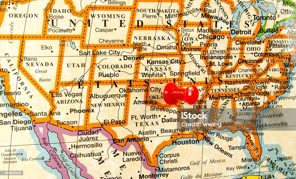 Mapa. Oklahoma - Foto de stock de Alfiler de corbata libre de derechos