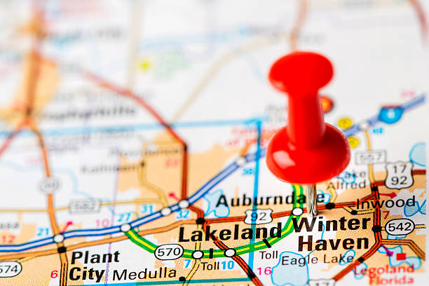 istock US capital cities on map series: Lakeland, Florida, FL 180829472