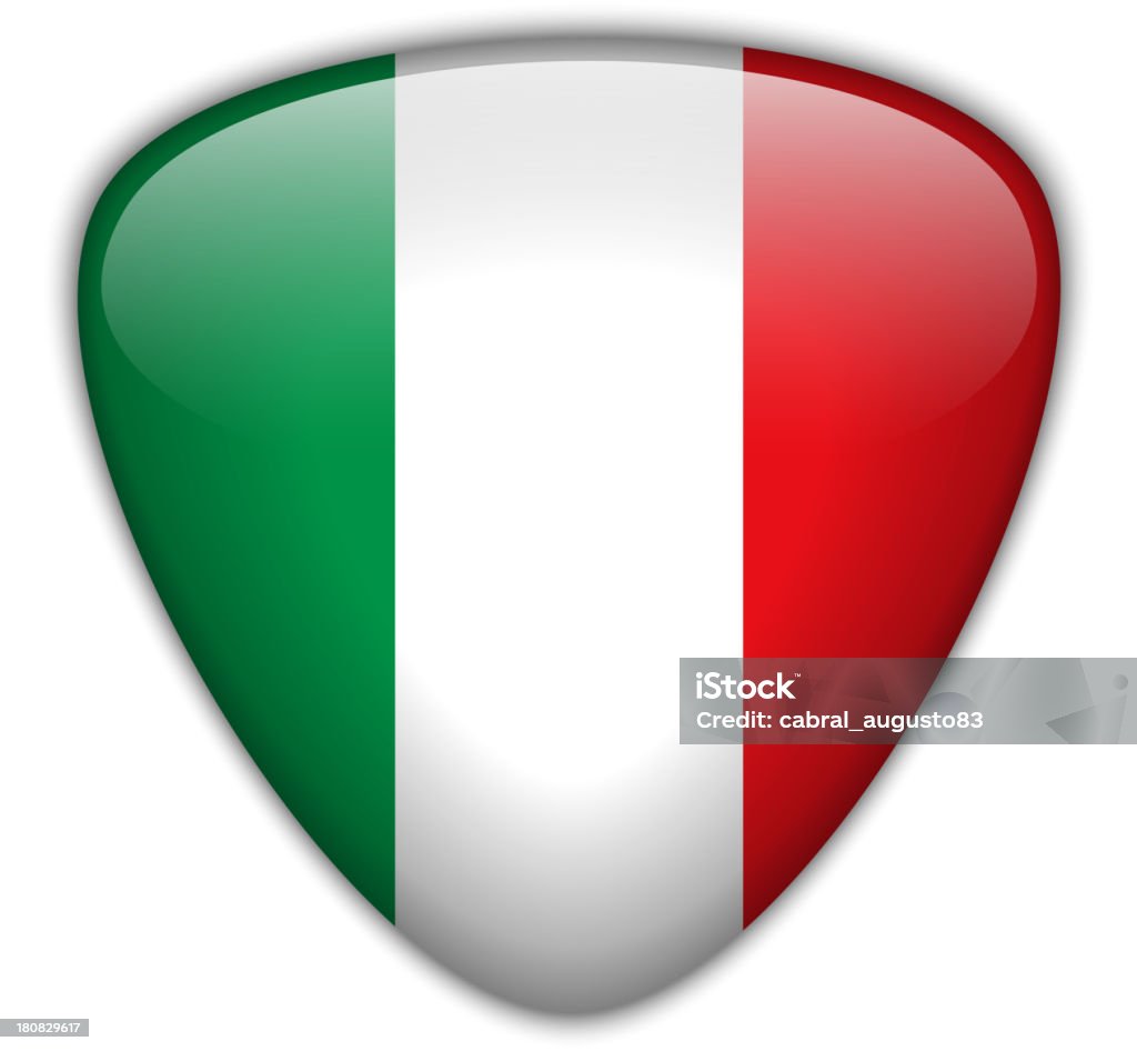 Bandera de Italia botón brillante - arte vectorial de Bandera libre de derechos