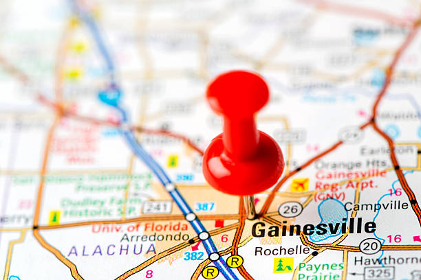 istock US capital cities on map series: Gainesville, Florida 180829688