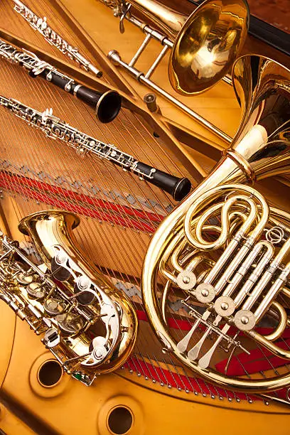 Photo of woodwind and brass instruments