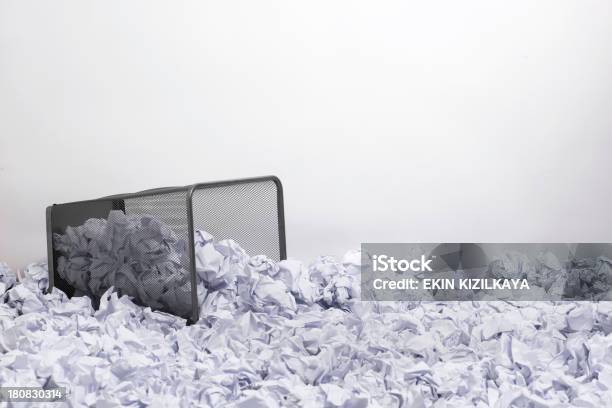 Trash Basket And Papers Stock Photo - Download Image Now - Basket, Color Image, Concepts