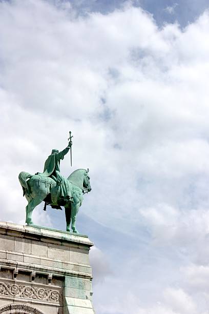 Statue of Saint Louis, King of France, on the Sacre Coeur basilica in Paris