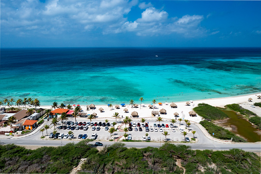 Aerial photo of Arashi Beach, Aruba