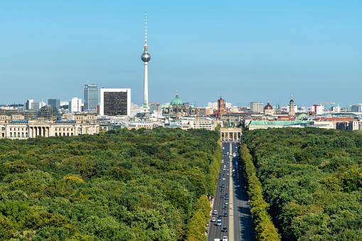 Day view of the central district of Berlin from an observation deck