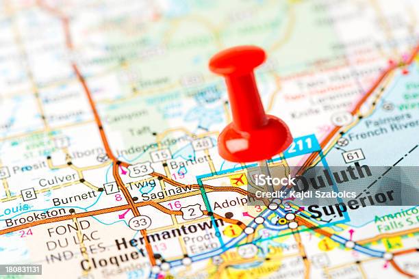 Us Capital Cities On Map Series Duluth Mn Stock Photo - Download Image Now - Duluth - Minnesota, Minnesota, Map