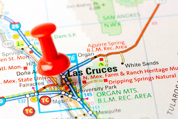 нам столицы на карте серии: las cruces, нм - las cruces стоковые фото и изображения