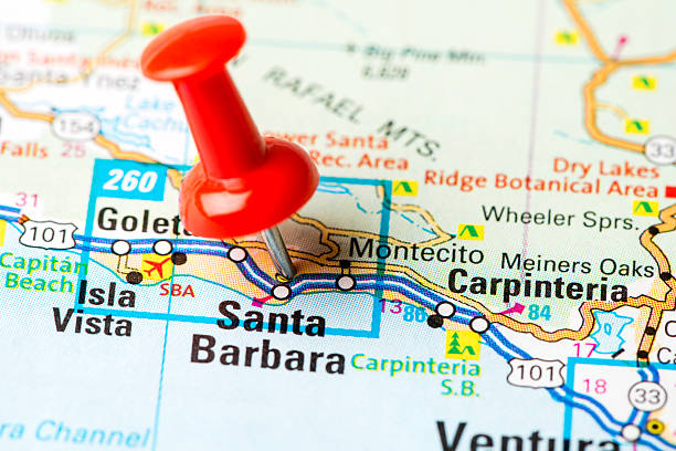 istock US capital cities on map series: Santa Barbara, CA 180832494