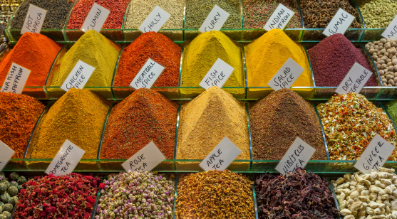 Traditional spices market.