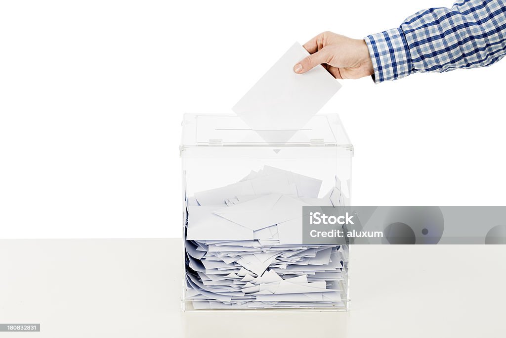 Wahlurne - Lizenzfrei Weißer Hintergrund Stock-Foto