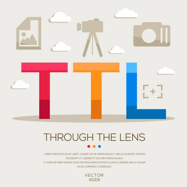 ttl _ przez obiektyw - photography lens aperture sharp stock illustrations