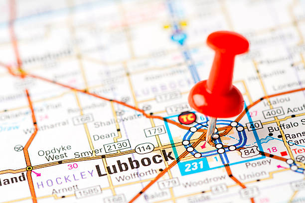 istock US capital cities on map series:  Lubbock, Texas, TX 180833109