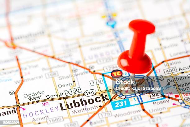 Us Capital Cities On Map Series Lubbock Texas Tx Stock Photo - Download Image Now