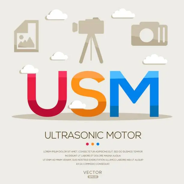 Vector illustration of USM _ Ultrasonic motor
