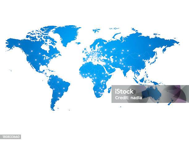 Mapa Świata - zdjęcia stockowe i więcej obrazów Mapa świata - Mapa świata, Białe tło, Niebieski