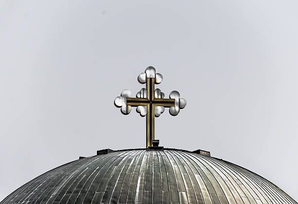 istock Metal cross on top of a structure 180833893