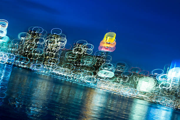 istock Digitally altered illuminated New York City abstract. 180834058