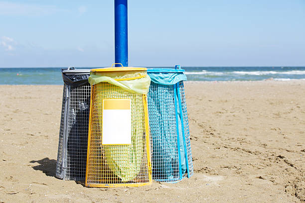 istock Recycling bins on the beach 180834313