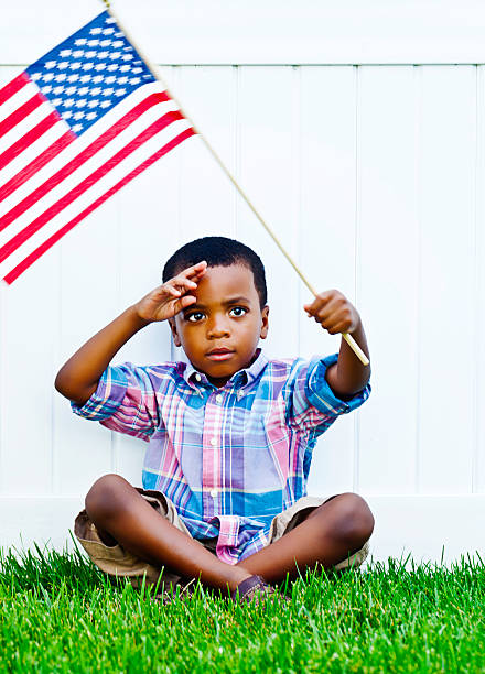 istock Patriotic Little Boy 180834361