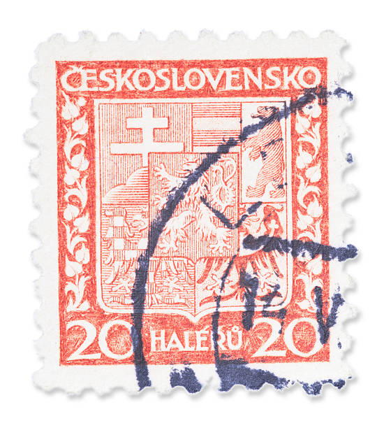 istock Vintage Czechoslovak stamp - Coat of arms 180834436