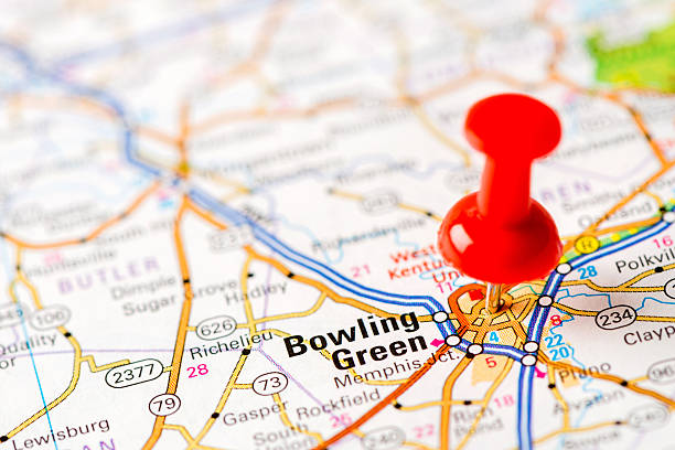 istock US capital cities on map series: Bowling Green, KY 180834583