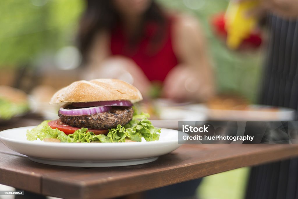 Hambúrguer no BBQ - Royalty-free Alimentação Saudável Foto de stock