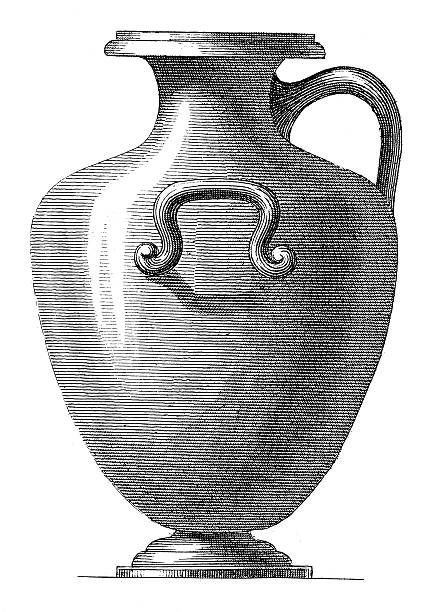 ilustrações, clipart, desenhos animados e ícones de grécia antiga vaso antigo de madeira (aviso) - amphora ancient past greece