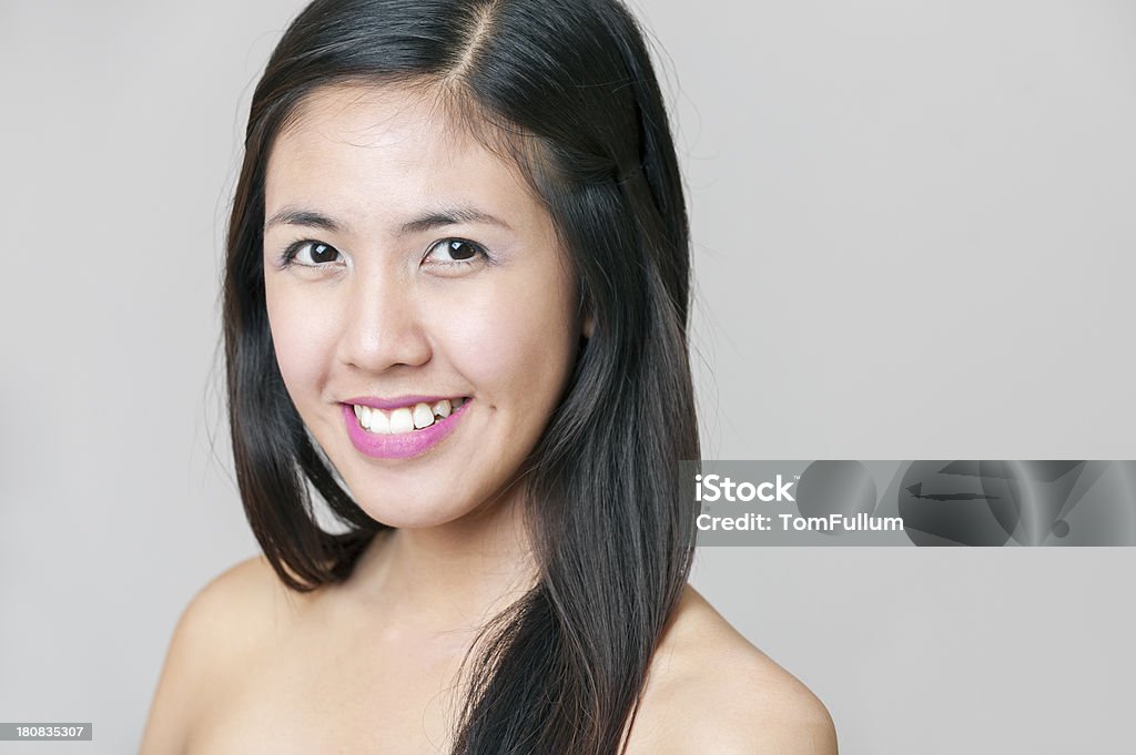 Beautiful Woman Filipino (Asian) teenage girl against gray background with copy space 18-19 Years Stock Photo